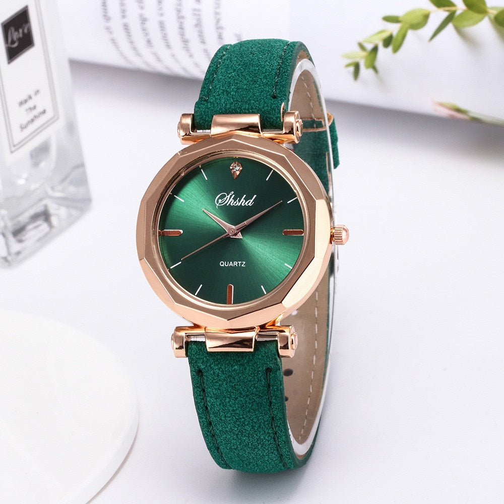 Fashion Women Leather Casual Watch Luxury Analog Quartz Crystal Wristwatch Fashion Casual Female Wristwatch Luxury 2019 Dress#L