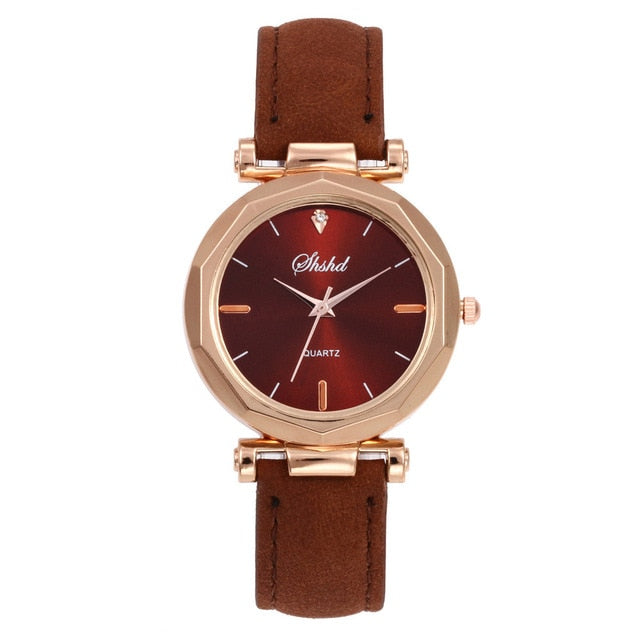 Fashion Women Leather Casual Watch Luxury Analog Quartz Crystal Wristwatch Fashion Casual Female Wristwatch Luxury 2019 Dress#L