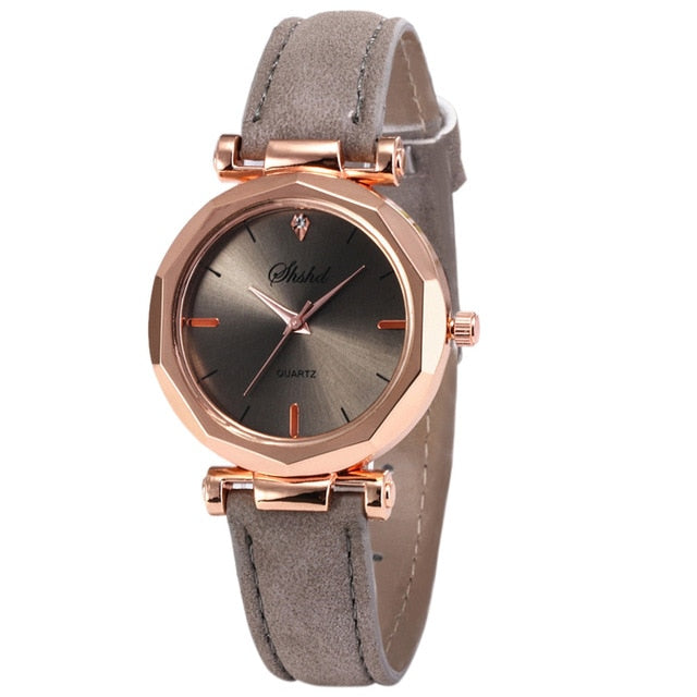 Fashion Women Leather Casual Watch Luxury Analog Quartz Crystal Wristwatch Fashion Casual Female Wristwatch Luxury 2019 Dress#L