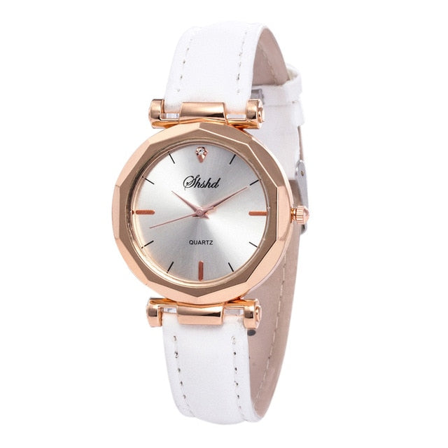 Fashion Women Leather Casual Watch Luxury Analog Quartz Crystal Wristwatch Fashion Casual Female Wristwatch Luxury 2019 Dress#L