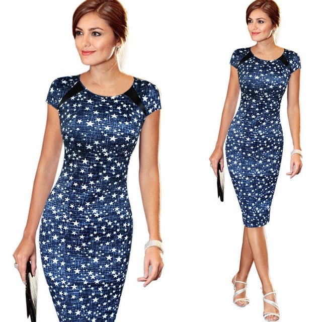 Elegant Women's Short Sleeved Dress