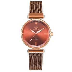 Fashion Style 5pcs/set Women Watches Rose Gold Magnetic Ladies Watch Dress Simple Watch And Bracelet Set Womens Zegarek Damski