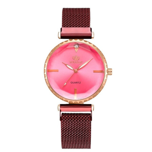 Fashion Style 5pcs/set Women Watches Rose Gold Magnetic Ladies Watch Dress Simple Watch And Bracelet Set Womens Zegarek Damski