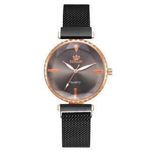 Fashion Style 5pcs/set Women Watches Rose Gold Magnetic Ladies Watch Dress Simple Watch And Bracelet Set Womens Zegarek Damski