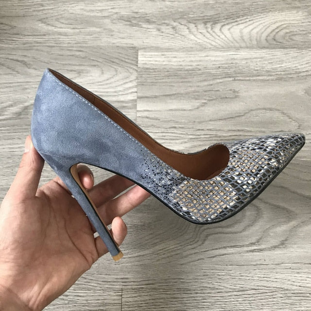 Classic Pumps Extreme High Heels 12cm Sexy Stilettos Ladies Pointed Toe Shoes Nude Red Blue Black Beige Leopard Heels