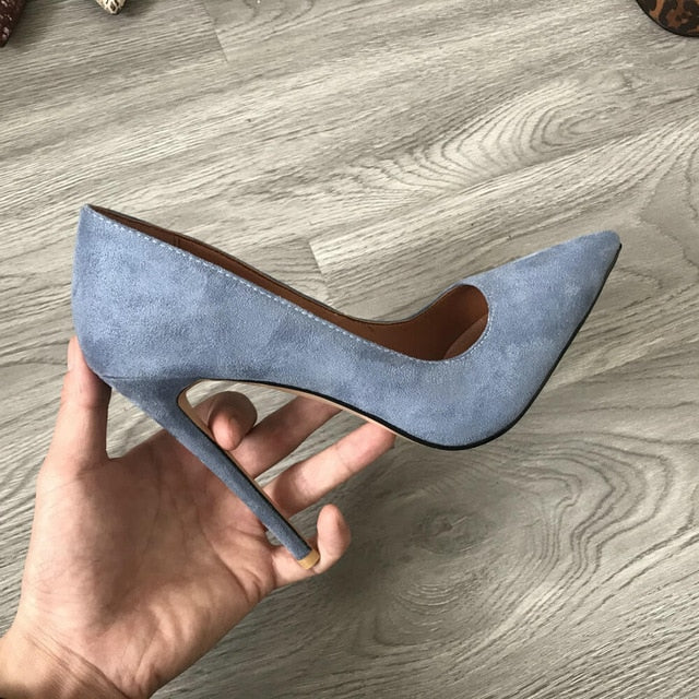 Classic Pumps Extreme High Heels 12cm Sexy Stilettos Ladies Pointed Toe Shoes Nude Red Blue Black Beige Leopard Heels