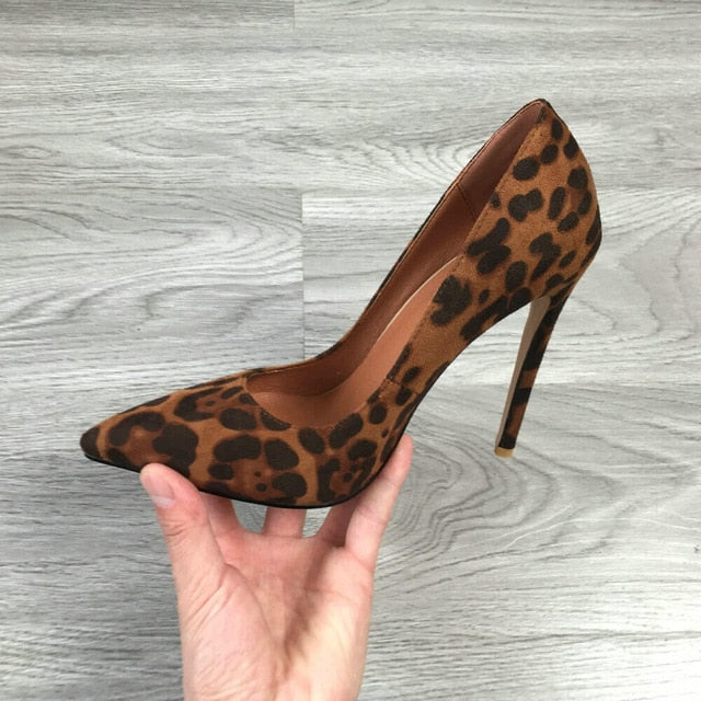 Classic Pumps Extreme High Heels 12cm Sexy Stilettos Ladies Pointed Toe Shoes Nude Red Blue Black Beige Leopard Heels