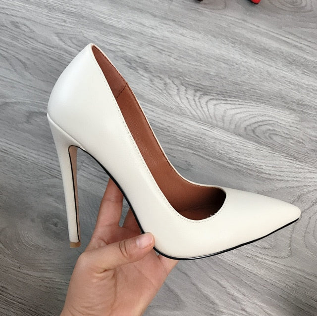 Classic Pumps Extreme High Heels 12cm Sexy Stilettos Ladies Pointed Toe Shoes Nude Red Blue Black Beige Leopard Heels