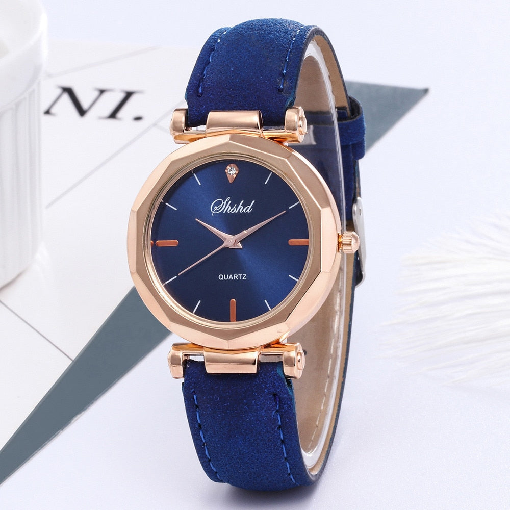 Ladies Analog Quartz Wrist Watch Fashion Women Leather Luxury Watch Female Solid Casual Dress Crystal Wristwatch damski zegarek