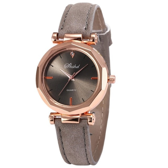 Ladies Analog Quartz Wrist Watch Fashion Women Leather Luxury Watch Female Solid Casual Dress Crystal Wristwatch damski zegarek