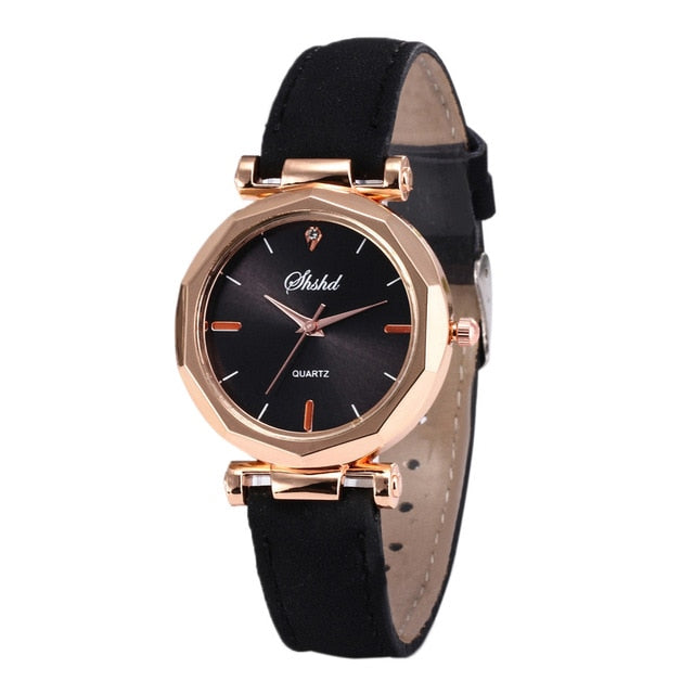 Ladies Analog Quartz Wrist Watch Fashion Women Leather Luxury Watch Female Solid Casual Dress Crystal Wristwatch damski zegarek