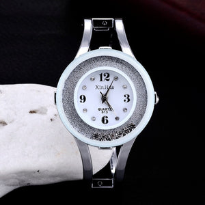 2022 XINHUA Fashion Watches Women Stainless Steel Bracelet Bangle Rhinestone Luxury Party Dress Female Clock Relogios Feminino