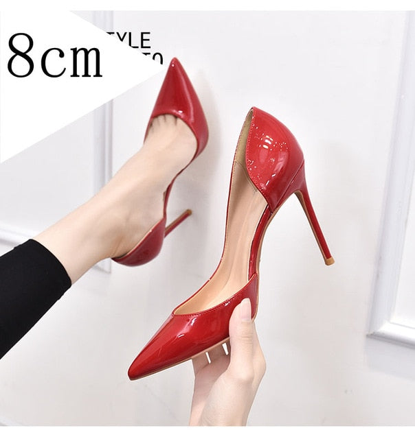 Luxury Shoes Women Designers Side Pumps Sexy Wedding Shoes Bling Extreme High Heels Women Sexy Heels Shoes Ladies Shoes