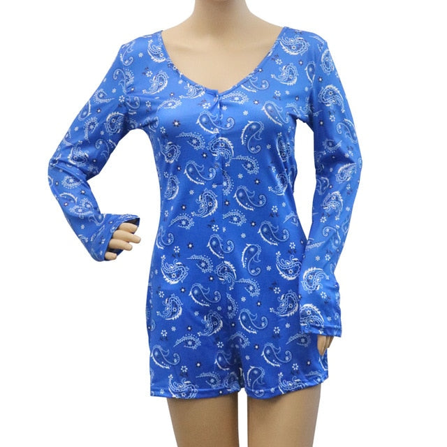 Sleepwear Jumpsuit Rompers Stretchy Sexy Onesie Pajamas For Adults Women Plus Size Button Bodysuit Leotard Short Sleepwear