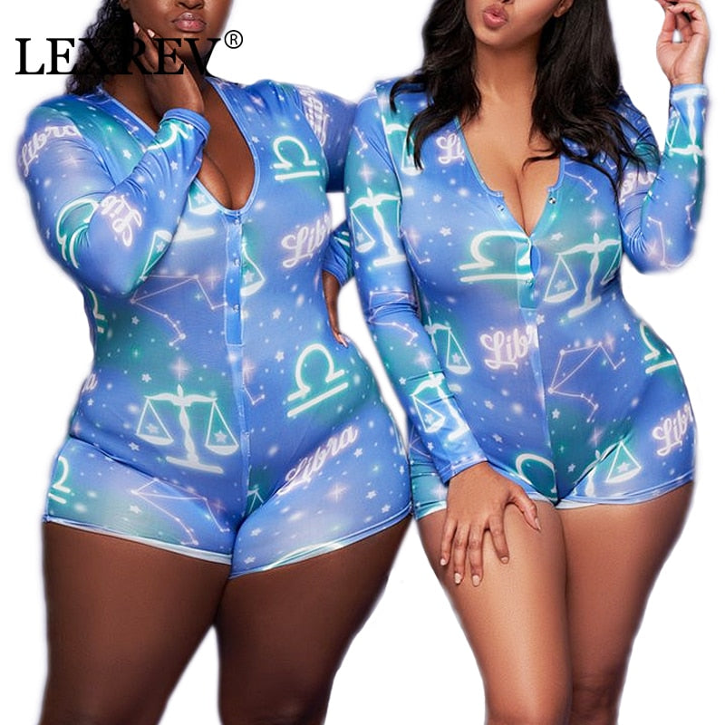 Horiscope Zodiac Sign Sexy Onesies Pajamas For Adults Women Sleepwear Bodysuit Jumpsuit Shorts Rompers Designer Onesie Wholesale