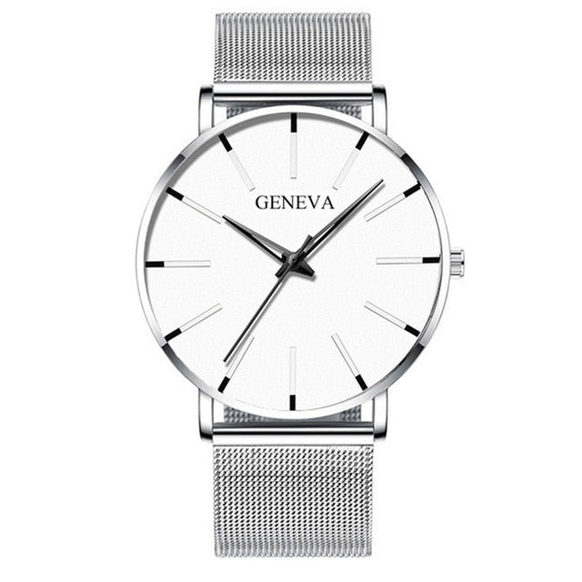 GENENA Men Watch Men Sport Mens Watches top Brand Luxury Blue Mesh Belt Business Quartz Wristwatch Clock Relogio Masculino 2022