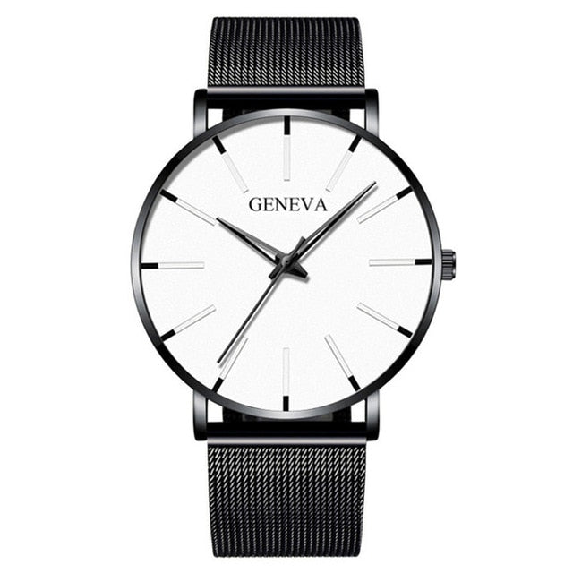 GENENA Men Watch Men Sport Mens Watches top Brand Luxury Blue Mesh Belt Business Quartz Wristwatch Clock Relogio Masculino 2022