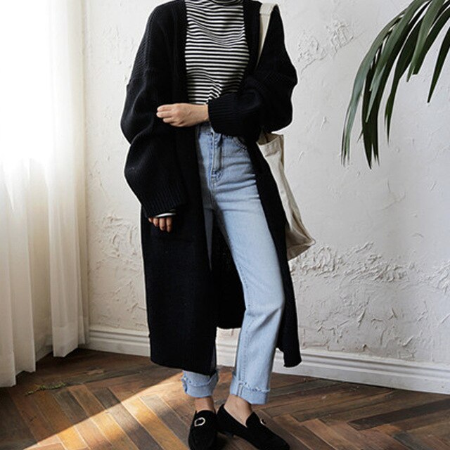 Flectit Women Long Cardigan With Pocket Soft Knit Cozy Open-Front Sweater Coat Spring & Fall Outfit *