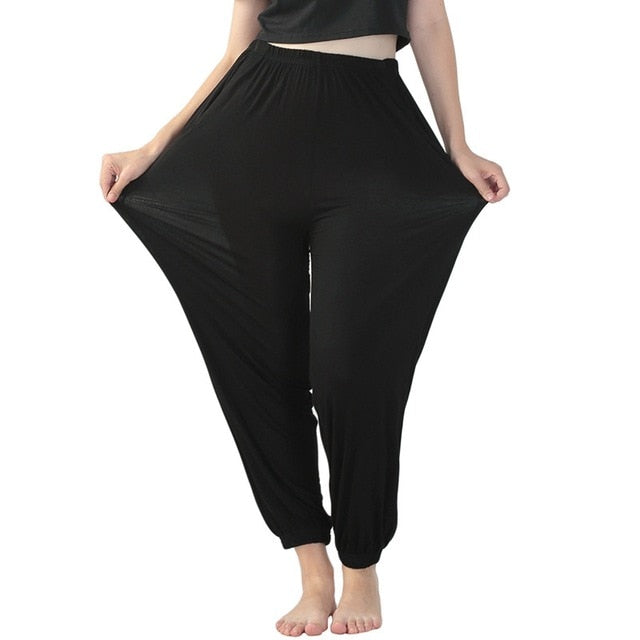 Plus size dancing high waist elastic long plus size yoga track pants casual pants female home pajama pants 7xl 6xl 5xl