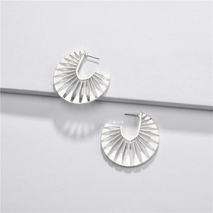 Minimalist Retro Stud Earrings Fanned Women's Earrings Geometric Earrings for Women Fashion Earrings 2019