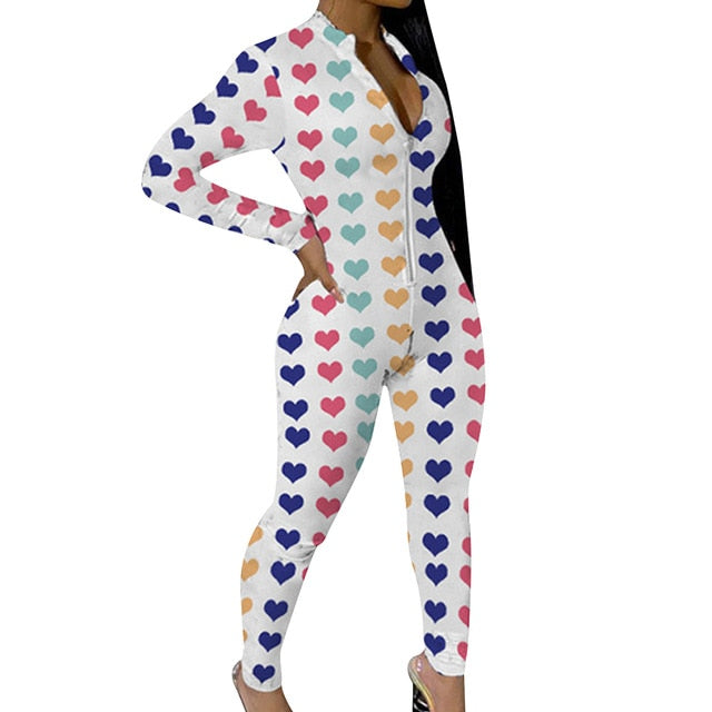 Lip Print Sexy Onesie For Adult Cartoon Pajamas Onesie Pyjamas Women Sleepwear Long Jumpsuit Christmas Party Wear