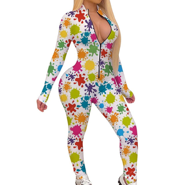 Lip Print Sexy Onesie For Adult Cartoon Pajamas Onesie Pyjamas Women Sleepwear Long Jumpsuit Christmas Party Wear