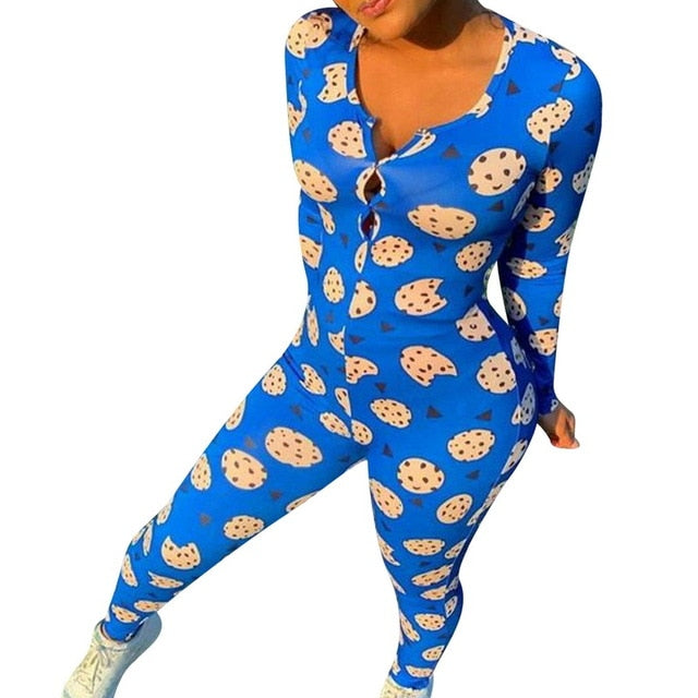 Lip Print Sexy Onesie For Adult Cartoon Pajamas Onesie Pyjamas Women Sleepwear Long Jumpsuit Christmas Party Wear