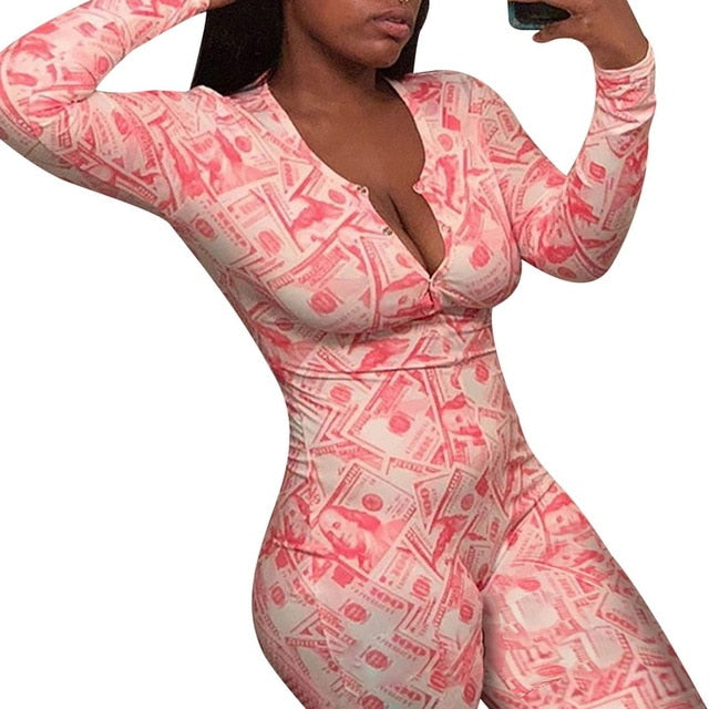 Lip Print Sexy Onesie For Adult Cartoon Pajamas Onesie Pyjamas Women Sleepwear Long Jumpsuit Christmas Party Wear