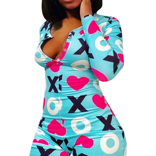 Lip Print Sexy Onesie For Adult Cartoon Pajamas Onesie Pyjamas Women Sleepwear Long Jumpsuit Christmas Party Wear