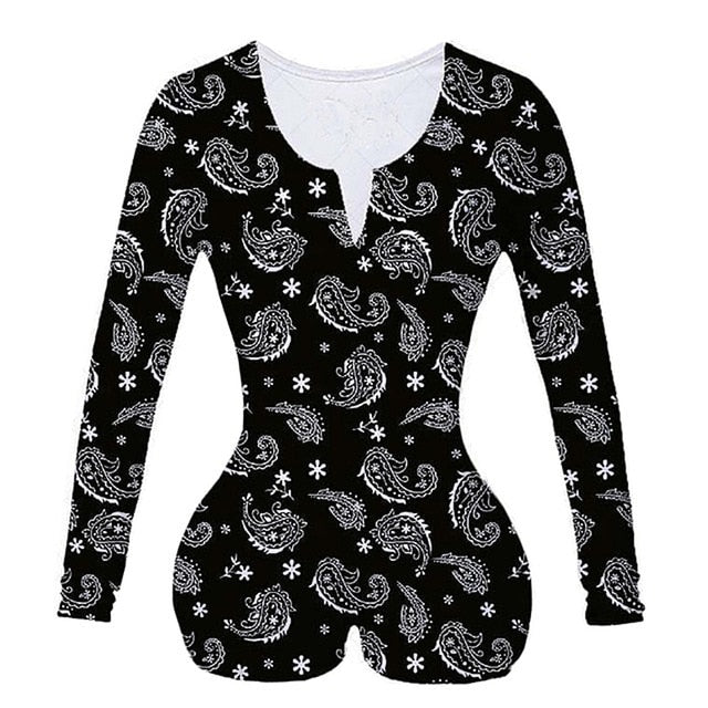 Sleepwear Jumpsuit Rompers Stretchy Sexy Onesie Pajamas For Adults Women Plus Size Button Bodysuit Leotard Short Sleepwear