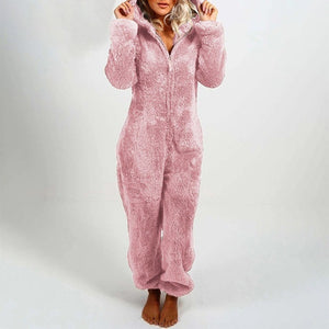 2022 New Pajamas Nightgown Women's Winter Sleepwear Long Sleeves Plus Plush Thick Plush Jumpsuit Hooded Homewear Pajamas Robes