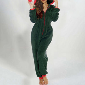 2022 New Pajamas Nightgown Women's Winter Sleepwear Long Sleeves Plus Plush Thick Plush Jumpsuit Hooded Homewear Pajamas Robes