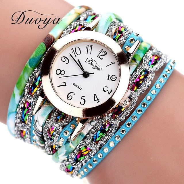 2022 Top Brand Luxury Watches Women Flower Popular Quartz Diamond Leather Bracelet Female Ladies Gemstone Dress Wrist watch